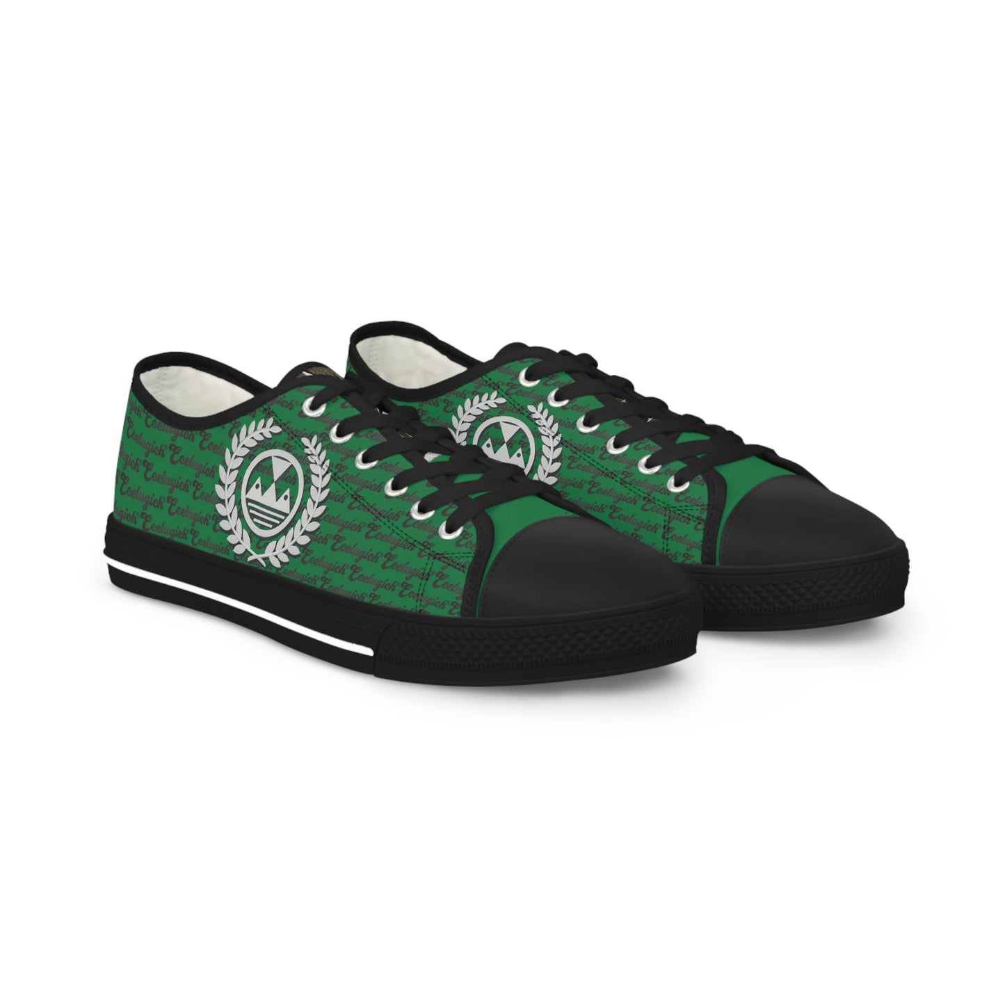 Ecelugich Dark Green Men's Low Top Sneakers